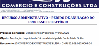 Recurso Administrativo – concorrência presencial 001/2025